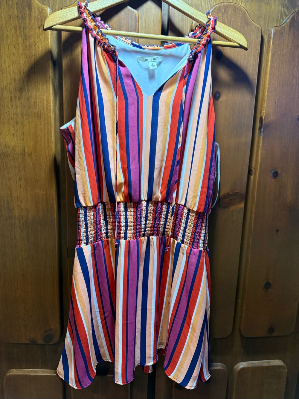 miami Multicolor Striped V-Neck Dress